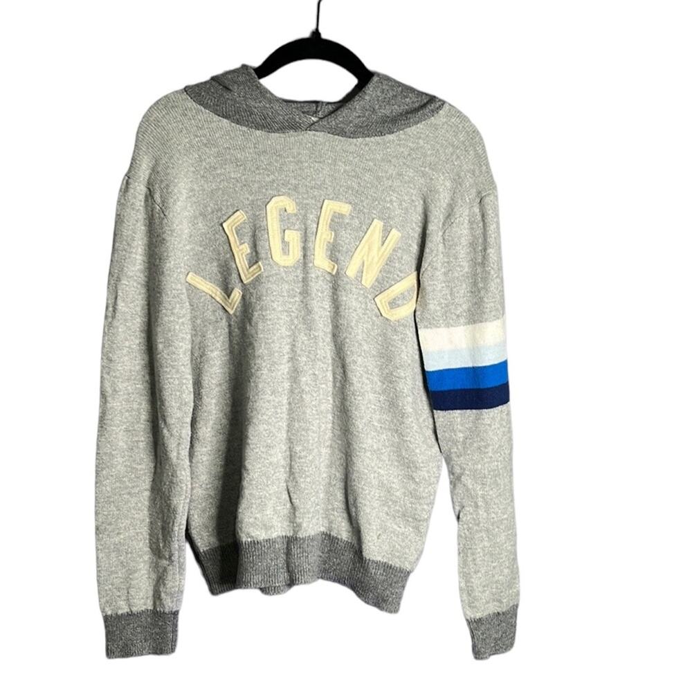 Gap Kids Boys Gray Hooded Sweater With Legend on Front XXL (13-14)